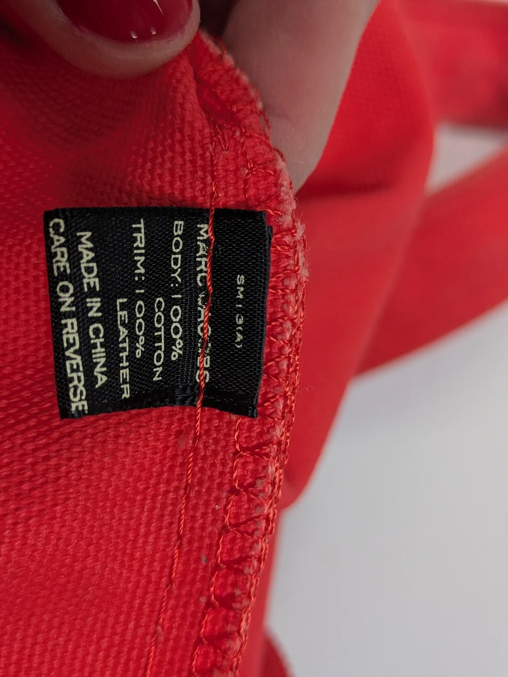 Marc Jacobs Bright Red Canvas Tote with Black Logo Tag
